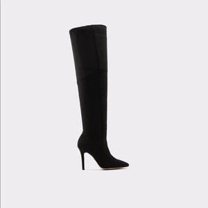 Aldo Ideeza Black Suede Over The Knee Boots NWT